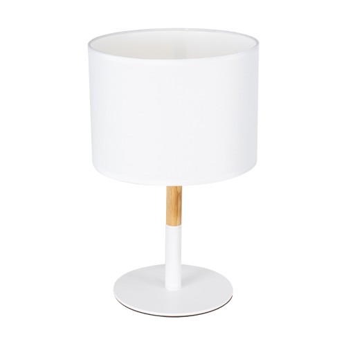 GLOBOSTAR® BRONX 01520 Μοντέρνο Επιτραπέζιο Φωτιστικό Πορτατίφ με Ντουί 1 x E27 AC 220-240V IP20 - Λευκό & Μπεζ - Μ25 x Π25 x Υ40cm