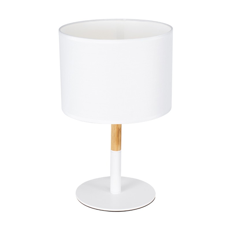 GLOBOSTAR® BRONX 01520 Μοντέρνο Επιτραπέζιο Φωτιστικό Πορτατίφ με Ντουί 1 x E27 AC 220-240V IP20 - Λευκό & Μπεζ - Μ25 x Π25 x Υ40cm