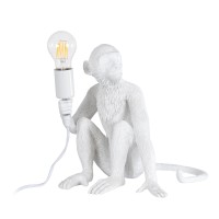 GLOBOSTAR® APES 01808 Μοντέρνο Επιτραπέζιο Φωτιστικό Πορτατίφ με Ντουί 1 x E27 AC 220-240V IP20 - Λευκό - Μ30 x Π27 x Υ30cm