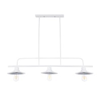 GLOBOSTAR® REGAL 01010 Vintage Φωτιστικό Οροφής με Ντουί 3 x E27 AC 220-240V IP20 - Λευκό - Μ110 x Π26 x Υ75cm
