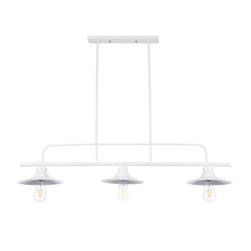 GLOBOSTAR® REGAL 01010 Vintage Φωτιστικό Οροφής με Ντουί 3 x E27 AC 220-240V IP20 - Λευκό - Μ110 x Π26 x Υ75cm