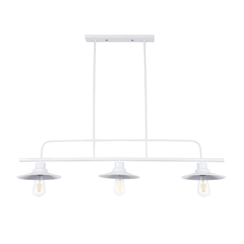 GLOBOSTAR® REGAL 01010 Vintage Φωτιστικό Οροφής με Ντουί 3 x E27 AC 220-240V IP20 - Λευκό - Μ110 x Π26 x Υ75cm