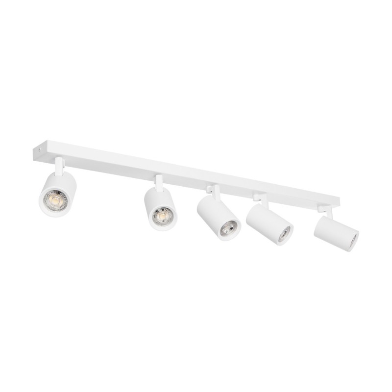kelvo® SPOTA KLV-101-0143 Κινούμενο Φωτιστικό Σποτ Οροφής για 5 Λάμπες MR16 με Ντουί GU10 AC 220-240V IP20 - Λευκό Ματ - Μ79.5 x Π6.3 x Υ14cm