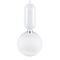 GLOBOSTAR® MAVERICK 00944 Μοντέρνο Κρεμαστό Φωτιστικό Οροφής με Ντουί 1 x E27 AC 220-240V IP20 - Λευκό - Μ15 x Π15 x Υ33cm