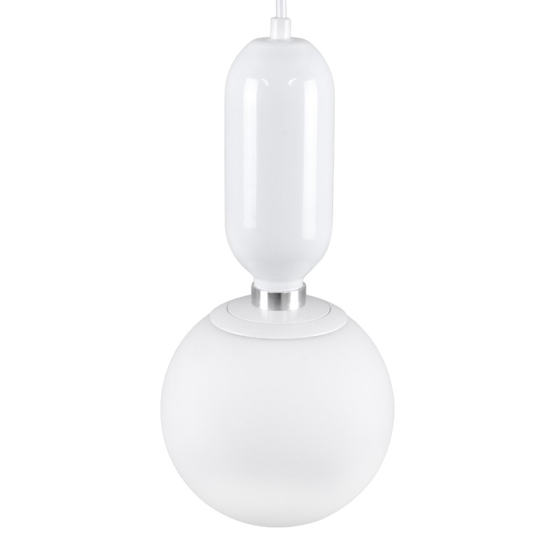 GLOBOSTAR® MAVERICK 00944 Μοντέρνο Κρεμαστό Φωτιστικό Οροφής με Ντουί 1 x E27 AC 220-240V IP20 - Λευκό - Μ15 x Π15 x Υ33cm