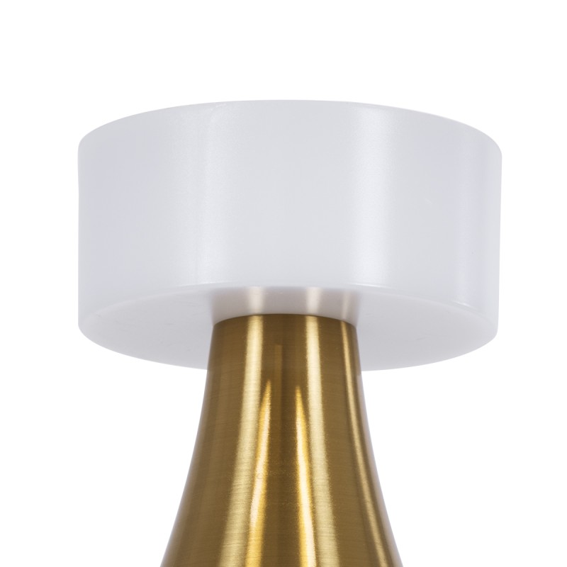 GloboStar® DOLLY 76470 Επαναφορτιζόμενο Επιτραπέζιο Φωτιστικό Πορτατίφ LED 1.5W 105lm 120° DC 5V IP44 CCT Ultra Θερμό 1500K - Φυσικό Λευκό 4500K - Ψυχρό Λευκό 6000K Dimmable Χρυσό & Λευκό Πλαστικό - Μ9 x Π9 x Υ21cm - 2 Χρόνια Εγγύηση