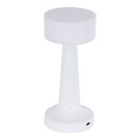 GloboStar® NANNA 76471 Επαναφορτιζόμενο Επιτραπέζιο Φωτιστικό Πορτατίφ LED 1.5W 105lm 120° DC 5V IP44 CCT Ultra Θερμό 1500K - Φυσικό Λευκό 4500K - Ψυχρό Λευκό 6000K Dimmable Λευκό Πλαστικό - Μ9 x Π9 x Υ21cm - 2 Χρόνια Εγγύηση