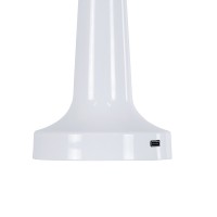 GloboStar® NANNA 76471 Επαναφορτιζόμενο Επιτραπέζιο Φωτιστικό Πορτατίφ LED 1.5W 105lm 120° DC 5V IP44 CCT Ultra Θερμό 1500K - Φυσικό Λευκό 4500K - Ψυχρό Λευκό 6000K Dimmable Λευκό Πλαστικό - Μ9 x Π9 x Υ21cm - 2 Χρόνια Εγγύηση