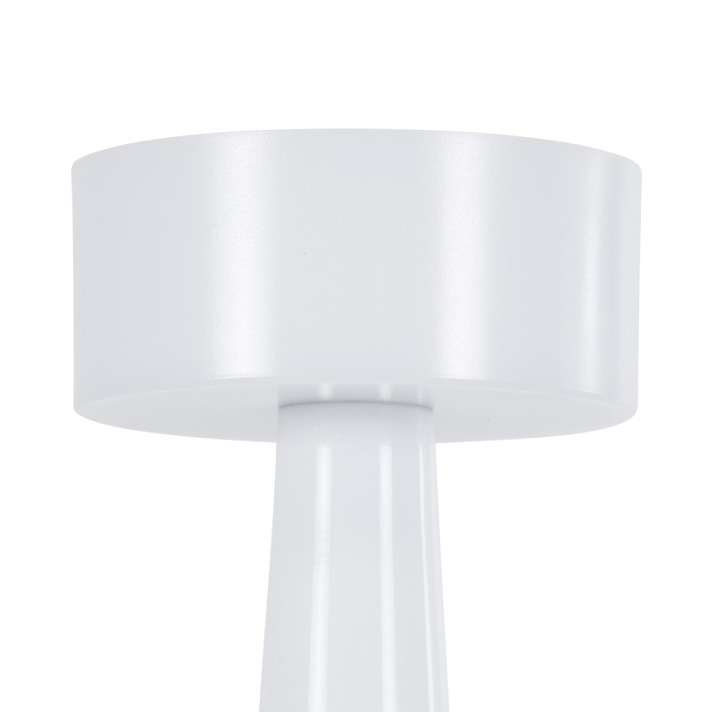 GloboStar® NANNA 76471 Επαναφορτιζόμενο Επιτραπέζιο Φωτιστικό Πορτατίφ LED 1.5W 105lm 120° DC 5V IP44 CCT Ultra Θερμό 1500K - Φυσικό Λευκό 4500K - Ψυχρό Λευκό 6000K Dimmable Λευκό Πλαστικό - Μ9 x Π9 x Υ21cm - 2 Χρόνια Εγγύηση
