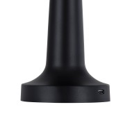 GloboStar® NANNA 76472 Επαναφορτιζόμενο Επιτραπέζιο Φωτιστικό Πορτατίφ LED 1.5W 105lm 120° DC 5V IP44 CCT Ultra Θερμό 1500K - Φυσικό Λευκό 4500K - Ψυχρό Λευκό 6000K Dimmable Μαύρο & Λευκό Πλαστικό - Μ9 x Π9 x Υ21cm - 2 Χρόνια Εγγύηση