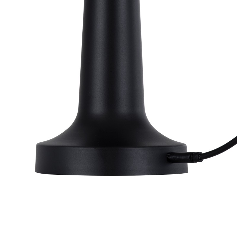 GloboStar® NANNA 76472 Επαναφορτιζόμενο Επιτραπέζιο Φωτιστικό Πορτατίφ LED 1.5W 105lm 120° DC 5V IP44 CCT Ultra Θερμό 1500K - Φυσικό Λευκό 4500K - Ψυχρό Λευκό 6000K Dimmable Μαύρο & Λευκό Πλαστικό - Μ9 x Π9 x Υ21cm - 2 Χρόνια Εγγύηση