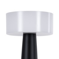GloboStar® NANNA 76472 Επαναφορτιζόμενο Επιτραπέζιο Φωτιστικό Πορτατίφ LED 1.5W 105lm 120° DC 5V IP44 CCT Ultra Θερμό 1500K - Φυσικό Λευκό 4500K - Ψυχρό Λευκό 6000K Dimmable Μαύρο & Λευκό Πλαστικό - Μ9 x Π9 x Υ21cm - 2 Χρόνια Εγγύηση