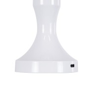 GloboStar® LUNNA 76476 Επαναφορτιζόμενο Επιτραπέζιο Φωτιστικό Πορτατίφ LED 1.5W 105lm 120° DC 5V IP44 CCT Ultra Θερμό 1500K - Φυσικό Λευκό 4500K - Ψυχρό Λευκό 6000K Dimmable Λευκό Πλαστικό - Μ9 x Π9 x Υ23cm- 2 Χρόνια Εγγύηση