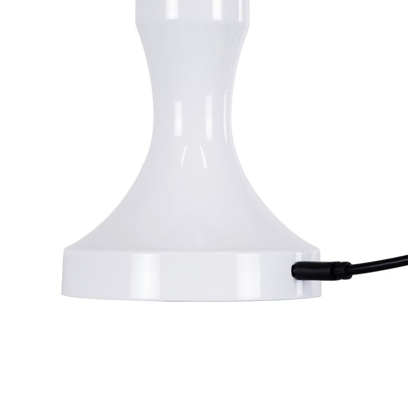 GloboStar® LUNNA 76476 Επαναφορτιζόμενο Επιτραπέζιο Φωτιστικό Πορτατίφ LED 1.5W 105lm 120° DC 5V IP44 CCT Ultra Θερμό 1500K - Φυσικό Λευκό 4500K - Ψυχρό Λευκό 6000K Dimmable Λευκό Πλαστικό - Μ9 x Π9 x Υ23cm- 2 Χρόνια Εγγύηση