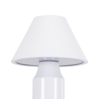GloboStar® LUNNA 76476 Επαναφορτιζόμενο Επιτραπέζιο Φωτιστικό Πορτατίφ LED 1.5W 105lm 120° DC 5V IP44 CCT Ultra Θερμό 1500K - Φυσικό Λευκό 4500K - Ψυχρό Λευκό 6000K Dimmable Λευκό Πλαστικό - Μ9 x Π9 x Υ23cm- 2 Χρόνια Εγγύηση