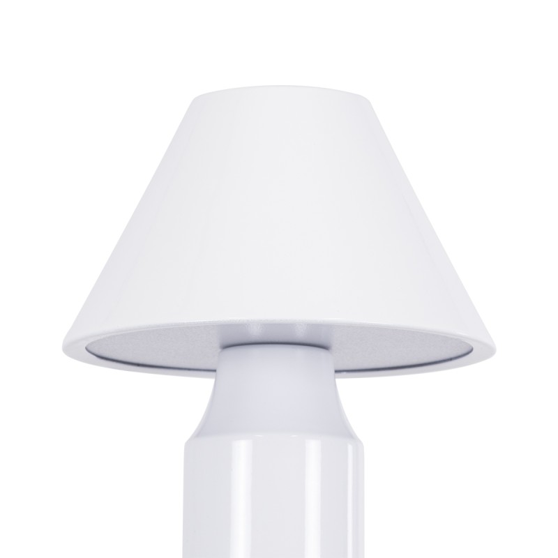 GloboStar® LUNNA 76476 Επαναφορτιζόμενο Επιτραπέζιο Φωτιστικό Πορτατίφ LED 1.5W 105lm 120° DC 5V IP44 CCT Ultra Θερμό 1500K - Φυσικό Λευκό 4500K - Ψυχρό Λευκό 6000K Dimmable Λευκό Πλαστικό - Μ9 x Π9 x Υ23cm- 2 Χρόνια Εγγύηση