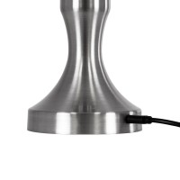 GloboStar® LUNNA 76478 Επαναφορτιζόμενο Επιτραπέζιο Φωτιστικό Πορτατίφ LED 1.5W 105lm 120° DC 5V IP44 CCT Ultra Θερμό 1500K - Φυσικό Λευκό 4500K - Ψυχρό Λευκό 6000K Dimmable Ασημί Πλαστικό - Μ9 x Π9 x Υ23cm - 2 Χρόνια Εγγύηση