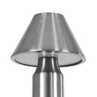 GloboStar® LUNNA 76478 Επαναφορτιζόμενο Επιτραπέζιο Φωτιστικό Πορτατίφ LED 1.5W 105lm 120° DC 5V IP44 CCT Ultra Θερμό 1500K - Φυσικό Λευκό 4500K - Ψυχρό Λευκό 6000K Dimmable Ασημί Πλαστικό - Μ9 x Π9 x Υ23cm - 2 Χρόνια Εγγύηση