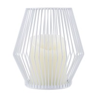 GloboStar® CANDLE 76488 Διακοσμητικό Realistic Κερί με LED Εφέ Κινούμενης Φλόγας - Μπαταρίας 2 x AA (Δεν Συμπεριλαμβάνονται) & Ασύρματο Χειριστήριο IR Θερμό Λευκό 2700K Dimmable Λευκό Φ14 x Υ16cm