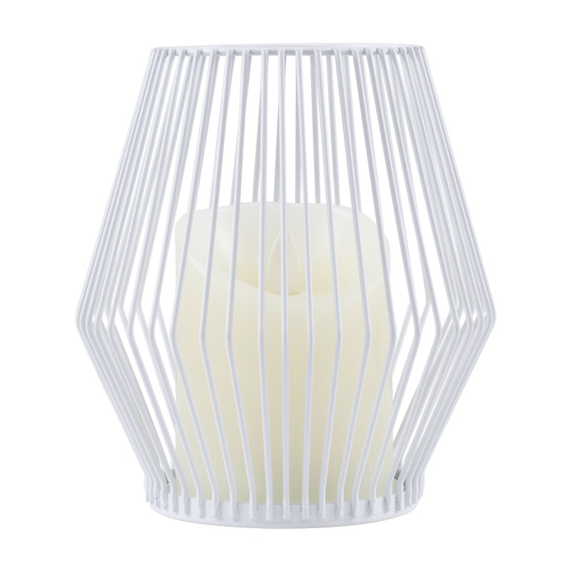 GloboStar® CANDLE 76488 Διακοσμητικό Realistic Κερί με LED Εφέ Κινούμενης Φλόγας - Μπαταρίας 2 x AA (Δεν Συμπεριλαμβάνονται) & Ασύρματο Χειριστήριο IR Θερμό Λευκό 2700K Dimmable Λευκό Φ14 x Υ16cm
