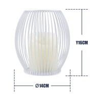 GloboStar® CANDLE 76490 Διακοσμητικό Realistic Κερί με LED Εφέ Κινούμενης Φλόγας - Μπαταρίας 2 x AA (Δεν Συμπεριλαμβάνονται) & Ασύρματο Χειριστήριο IR Θερμό Λευκό 2700K Dimmable Λευκό Φ14 x Υ16cm