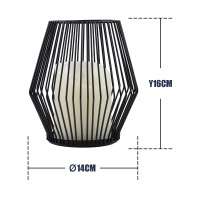 GloboStar® CANDLE 76493 Διακοσμητικό Realistic Κερί με LED Εφέ Κινούμενης Φλόγας - Μπαταρίας 2 x AA (Δεν Συμπεριλαμβάνονται) & Ασύρματο Χειριστήριο IR Θερμό Λευκό 2700K Dimmable Μαύρο Φ14 x Υ16cm