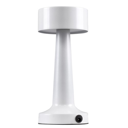 GloboStar® BELLA 76502 Επαναφορτιζόμενο Επιτραπέζιο Φωτιστικό Πορτατίφ LED 1.5W 105lm 120° DC 5V IP44 Θερμό Λευκό 2700K Dimmable Λευκό Αλουμίνιο - Μ9 x Π9 x Υ21cm - 2 Xρόνια Εγγύηση