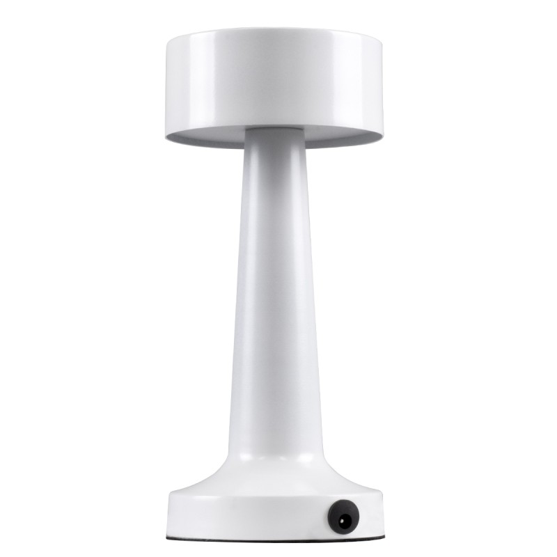 GloboStar® BELLA 76502 Επαναφορτιζόμενο Επιτραπέζιο Φωτιστικό Πορτατίφ LED 1.5W 105lm 120° DC 5V IP44 Θερμό Λευκό 2700K Dimmable Λευκό Αλουμίνιο - Μ9 x Π9 x Υ21cm - 2 Xρόνια Εγγύηση