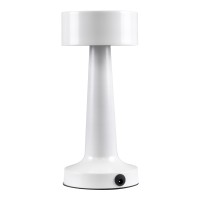 GloboStar® BELLA 76502 Επαναφορτιζόμενο Επιτραπέζιο Φωτιστικό Πορτατίφ LED 1.5W 105lm 120° DC 5V IP44 Θερμό Λευκό 2700K Dimmable Λευκό Αλουμίνιο - Μ9 x Π9 x Υ21cm - 2 Xρόνια Εγγύηση