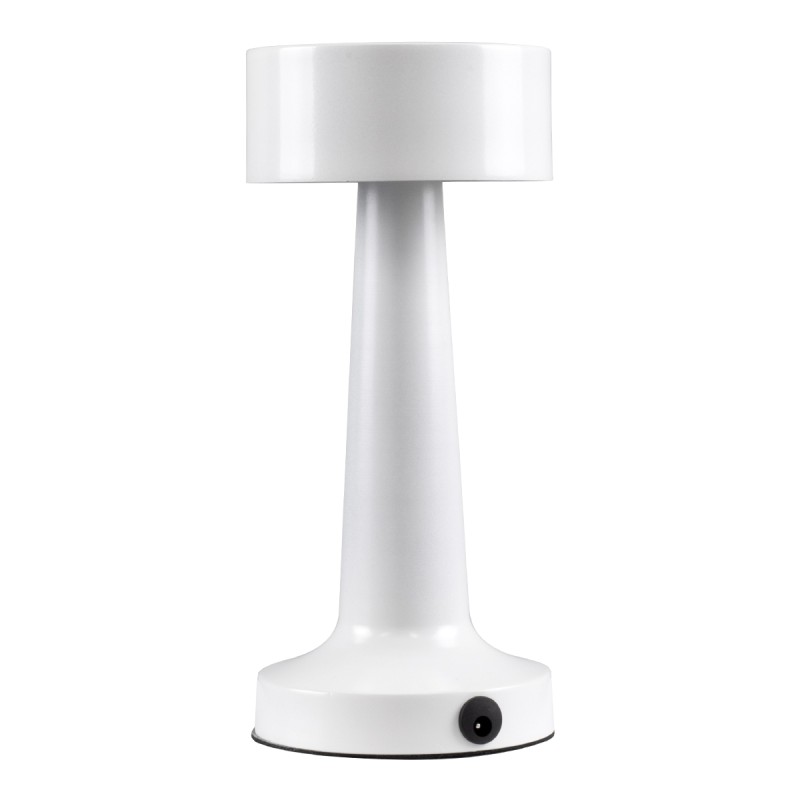 GloboStar® BELLA 76502 Επαναφορτιζόμενο Επιτραπέζιο Φωτιστικό Πορτατίφ LED 1.5W 105lm 120° DC 5V IP44 Θερμό Λευκό 2700K Dimmable Λευκό Αλουμίνιο - Μ9 x Π9 x Υ21cm - 2 Xρόνια Εγγύηση