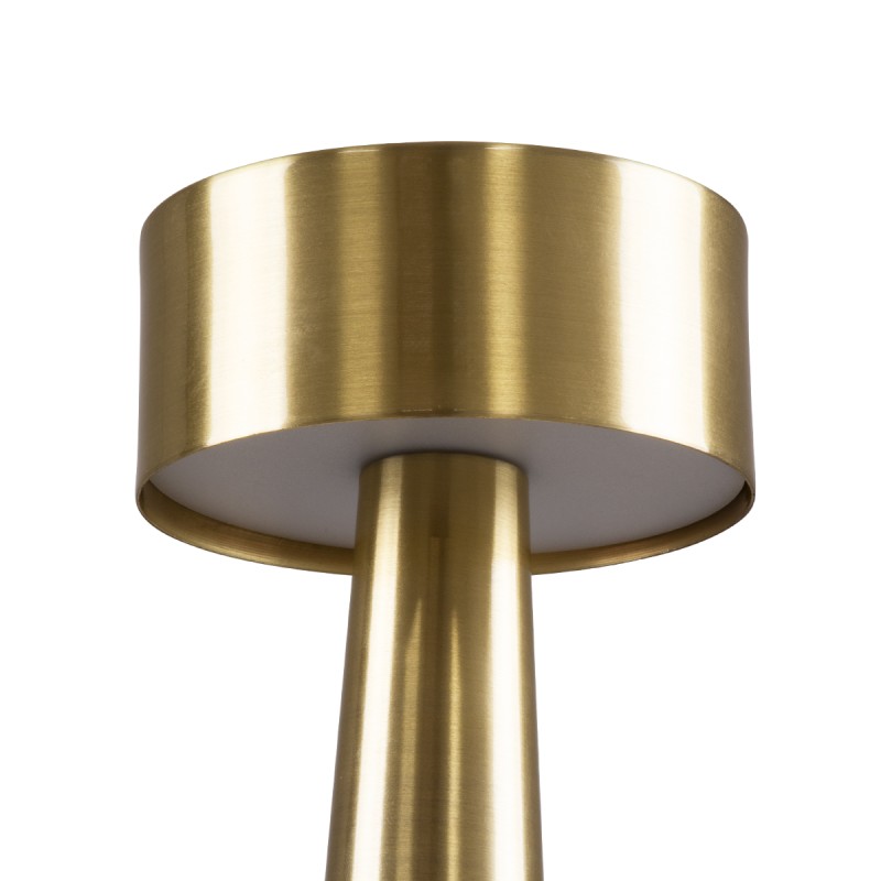 GloboStar® BELLA 76506 Επαναφορτιζόμενο Επιτραπέζιο Φωτιστικό Πορτατίφ LED 1.5W 105lm 120° DC 5V IP44 Θερμό Λευκό 2700K Dimmable Χρυσό Αλουμίνιο - Μ9 x Π9 x Υ21cm - 2 Xρόνια Εγγύηση