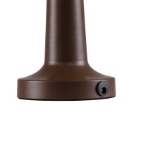 GloboStar® BELLA 76507 Επαναφορτιζόμενο Επιτραπέζιο Φωτιστικό Πορτατίφ LED 1.5W 105lm 120° DC 5V IP44 Θερμό Λευκό 2700K Dimmable Καφέ Αλουμίνιο - Μ9 x Π9 x Υ21cm - 2 Xρόνια Εγγύηση