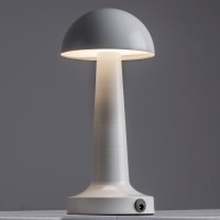 GloboStar® COCO 76508 Επαναφορτιζόμενο Επιτραπέζιο Φωτιστικό Πορτατίφ LED 1.5W 105lm 120° DC 5V IP44 Θερμό Λευκό 2700K Dimmable Λευκό Αλουμίνιο - Μ10 x Π10 x Υ22cm - 2 Xρόνια Εγγύηση