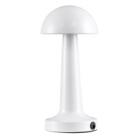 GloboStar® COCO 76508 Επαναφορτιζόμενο Επιτραπέζιο Φωτιστικό Πορτατίφ LED 1.5W 105lm 120° DC 5V IP44 Θερμό Λευκό 2700K Dimmable Λευκό Αλουμίνιο - Μ10 x Π10 x Υ22cm - 2 Xρόνια Εγγύηση