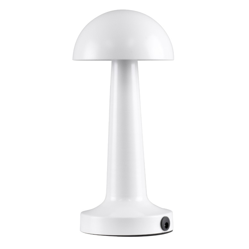 GloboStar® COCO 76508 Επαναφορτιζόμενο Επιτραπέζιο Φωτιστικό Πορτατίφ LED 1.5W 105lm 120° DC 5V IP44 Θερμό Λευκό 2700K Dimmable Λευκό Αλουμίνιο - Μ10 x Π10 x Υ22cm - 2 Xρόνια Εγγύηση