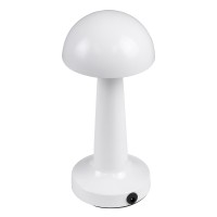 GloboStar® COCO 76508 Επαναφορτιζόμενο Επιτραπέζιο Φωτιστικό Πορτατίφ LED 1.5W 105lm 120° DC 5V IP44 Θερμό Λευκό 2700K Dimmable Λευκό Αλουμίνιο - Μ10 x Π10 x Υ22cm - 2 Xρόνια Εγγύηση