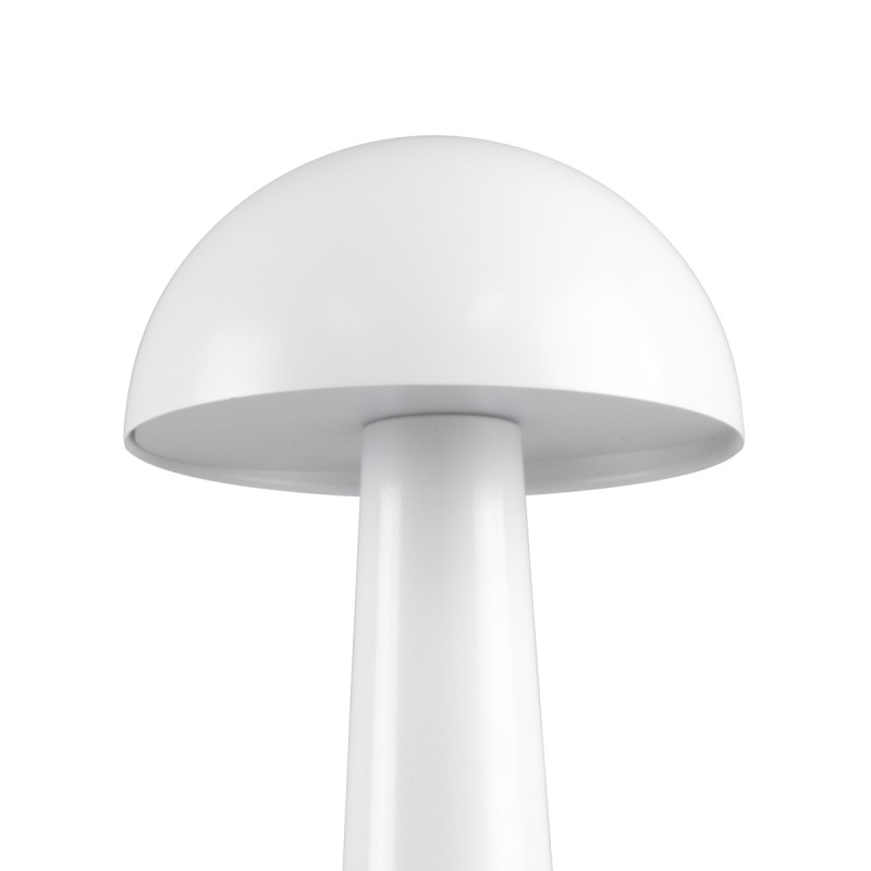 GloboStar® COCO 76508 Επαναφορτιζόμενο Επιτραπέζιο Φωτιστικό Πορτατίφ LED 1.5W 105lm 120° DC 5V IP44 Θερμό Λευκό 2700K Dimmable Λευκό Αλουμίνιο - Μ10 x Π10 x Υ22cm - 2 Xρόνια Εγγύηση