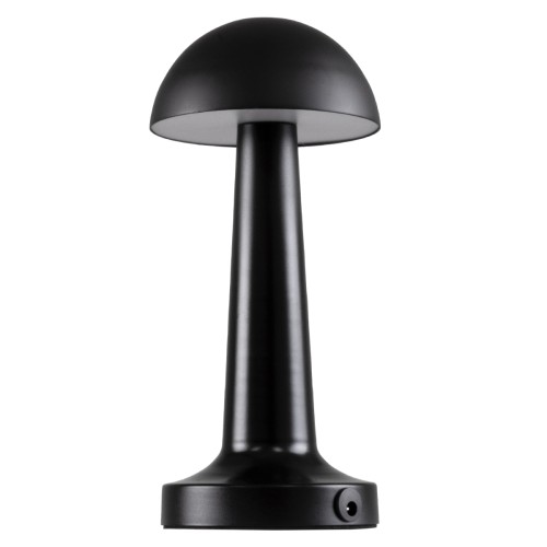 GloboStar® COCO 76509 Επαναφορτιζόμενο Επιτραπέζιο Φωτιστικό Πορτατίφ LED 1.5W 105lm 120° DC 5V IP44 Θερμό Λευκό 2700K Dimmable Μαύρο Αλουμίνιο - Μ10 x Π10 x Υ22cm - 2 Xρόνια Εγγύηση
