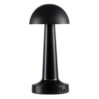 GloboStar® COCO 76509 Επαναφορτιζόμενο Επιτραπέζιο Φωτιστικό Πορτατίφ LED 1.5W 105lm 120° DC 5V IP44 Θερμό Λευκό 2700K Dimmable Μαύρο Αλουμίνιο - Μ10 x Π10 x Υ22cm - 2 Xρόνια Εγγύηση