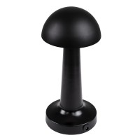 GloboStar® COCO 76509 Επαναφορτιζόμενο Επιτραπέζιο Φωτιστικό Πορτατίφ LED 1.5W 105lm 120° DC 5V IP44 Θερμό Λευκό 2700K Dimmable Μαύρο Αλουμίνιο - Μ10 x Π10 x Υ22cm - 2 Xρόνια Εγγύηση
