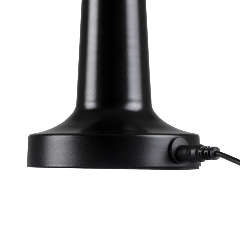GloboStar® COCO 76509 Επαναφορτιζόμενο Επιτραπέζιο Φωτιστικό Πορτατίφ LED 1.5W 105lm 120° DC 5V IP44 Θερμό Λευκό 2700K Dimmable Μαύρο Αλουμίνιο - Μ10 x Π10 x Υ22cm - 2 Xρόνια Εγγύηση
