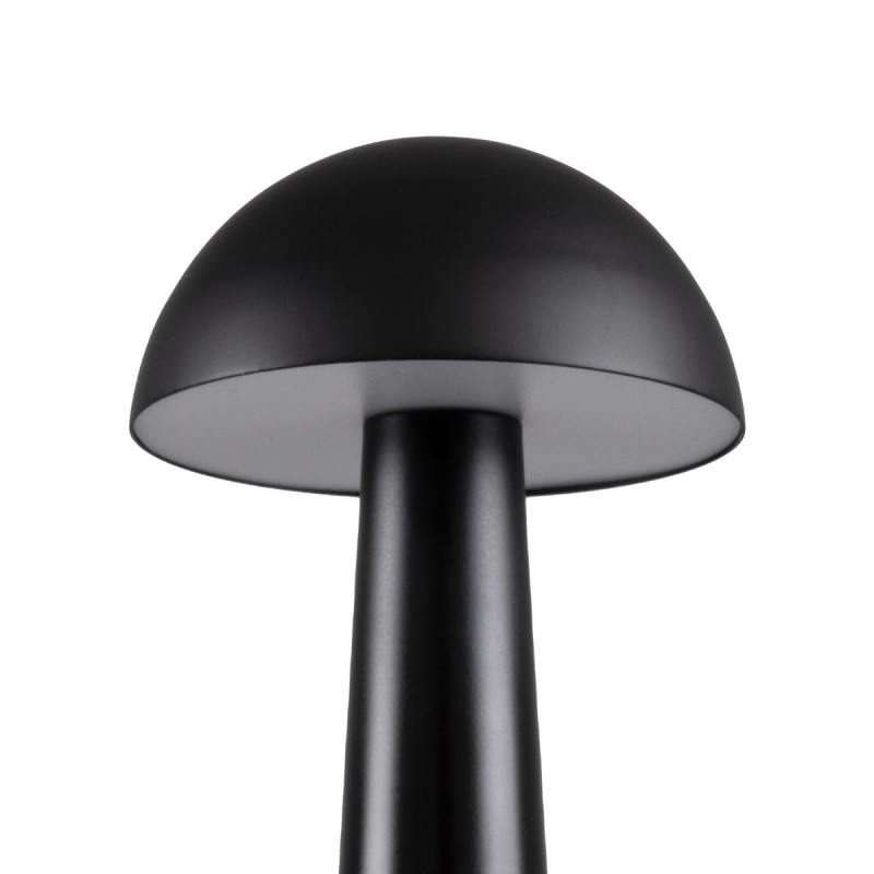 GloboStar® COCO 76509 Επαναφορτιζόμενο Επιτραπέζιο Φωτιστικό Πορτατίφ LED 1.5W 105lm 120° DC 5V IP44 Θερμό Λευκό 2700K Dimmable Μαύρο Αλουμίνιο - Μ10 x Π10 x Υ22cm - 2 Xρόνια Εγγύηση