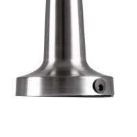 GloboStar® COCO 76510 Επαναφορτιζόμενο Επιτραπέζιο Φωτιστικό Πορτατίφ LED 1.5W 105lm 120° DC 5V IP44 Θερμό Λευκό 2700K Dimmable Ασημί Αλουμίνιο - Μ10 x Π10 x Υ22cm - 2 Xρόνια Εγγύηση