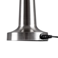 GloboStar® COCO 76510 Επαναφορτιζόμενο Επιτραπέζιο Φωτιστικό Πορτατίφ LED 1.5W 105lm 120° DC 5V IP44 Θερμό Λευκό 2700K Dimmable Ασημί Αλουμίνιο - Μ10 x Π10 x Υ22cm - 2 Xρόνια Εγγύηση