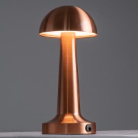 GloboStar® COCO 76511 Επαναφορτιζόμενο Επιτραπέζιο Φωτιστικό Πορτατίφ LED 1.5W 105lm 120° DC 5V IP44 Θερμό Λευκό 2700K Dimmable Χάλκινο Αλουμίνιο - Μ10 x Π10 x Υ22cm - 2 Xρόνια Εγγύηση