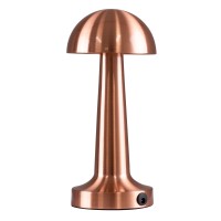 GloboStar® COCO 76511 Επαναφορτιζόμενο Επιτραπέζιο Φωτιστικό Πορτατίφ LED 1.5W 105lm 120° DC 5V IP44 Θερμό Λευκό 2700K Dimmable Χάλκινο Αλουμίνιο - Μ10 x Π10 x Υ22cm - 2 Xρόνια Εγγύηση