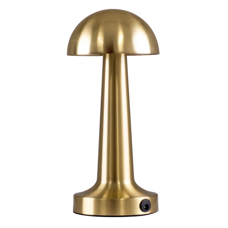 GloboStar® COCO 76512 Επαναφορτιζόμενο Επιτραπέζιο Φωτιστικό Πορτατίφ LED 1.5W 105lm 120° DC 5V IP44 Θερμό Λευκό 2700K Dimmable Χρυσό Αλουμίνιο - Μ10 x Π10 x Υ22cm - 2 Xρόνια Εγγύηση