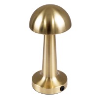 GloboStar® COCO 76512 Επαναφορτιζόμενο Επιτραπέζιο Φωτιστικό Πορτατίφ LED 1.5W 105lm 120° DC 5V IP44 Θερμό Λευκό 2700K Dimmable Χρυσό Αλουμίνιο - Μ10 x Π10 x Υ22cm - 2 Xρόνια Εγγύηση