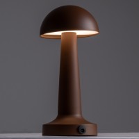 GloboStar® COCO 76513 Επαναφορτιζόμενο Επιτραπέζιο Φωτιστικό Πορτατίφ LED 1.5W 105lm 120° DC 5V IP44 Θερμό Λευκό 2700K Dimmable Καφέ Αλουμίνιο - Μ10 x Π10 x Υ22cm - 2 Xρόνια Εγγύηση