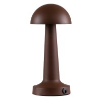 GloboStar® COCO 76513 Επαναφορτιζόμενο Επιτραπέζιο Φωτιστικό Πορτατίφ LED 1.5W 105lm 120° DC 5V IP44 Θερμό Λευκό 2700K Dimmable Καφέ Αλουμίνιο - Μ10 x Π10 x Υ22cm - 2 Xρόνια Εγγύηση